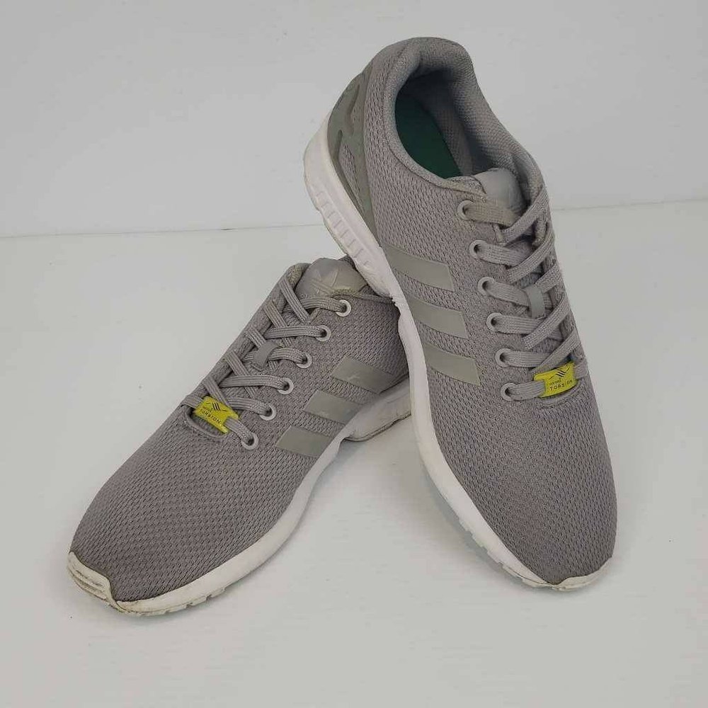 Adidas Mens ZX Flux Running Shoes Gray M19838 Mesh Low Top Lace Up Sneaker 10.5M